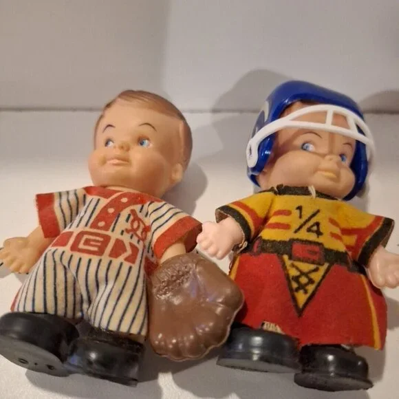 Uneeda PeeWees Pocket Boy Dolls Sports 4 Vintage 1966 Hee Wee 3.5" - Picture 10 of 16